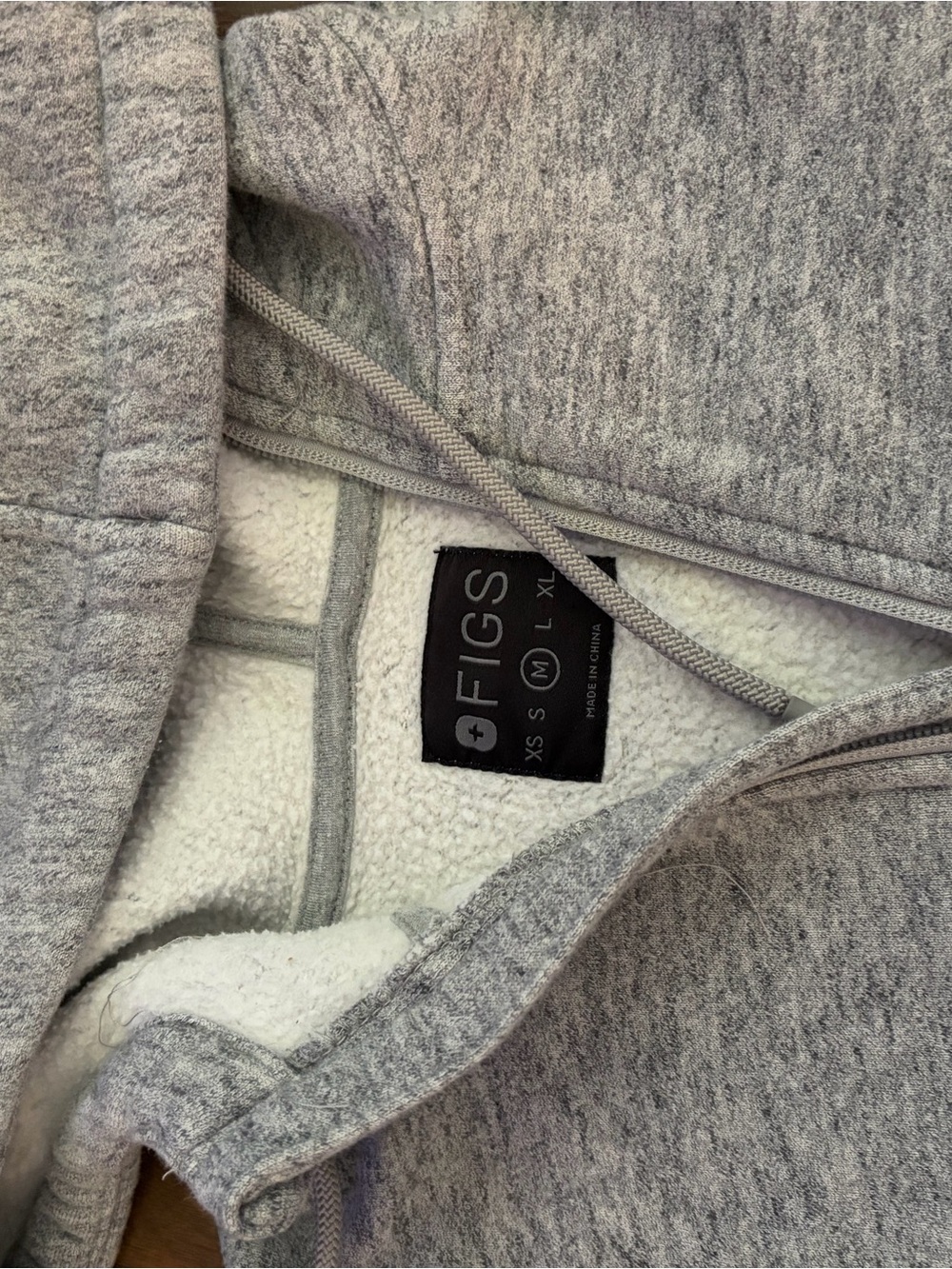 Figs Light Gray Zip Hoodie - Picture 2 of 2